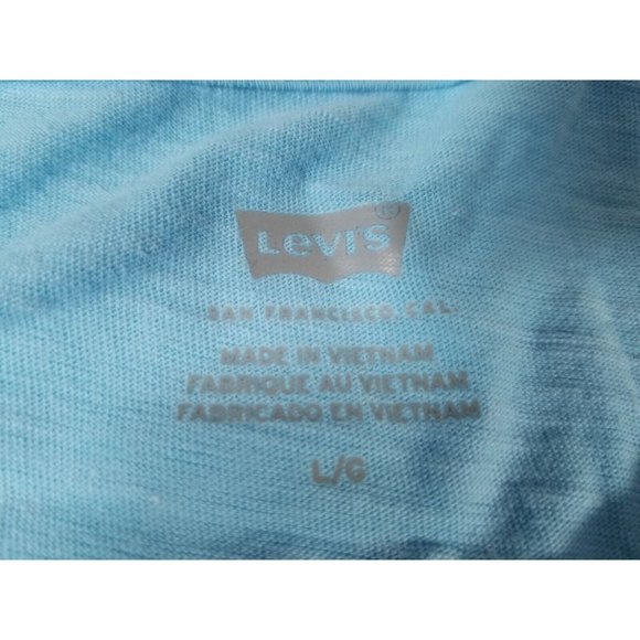 Levi's Womens Top Blue Sleeveless Logo-Print Cotton Cropped Size Large New - Picture 6 of 9